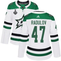 Adidas Dallas Stars #47 Alexander Radulov White Road Authentic Women's 2020 Stanley Cup Final Stitched NHL Jersey