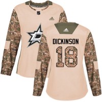 Adidas Dallas Stars #18 Jason Dickinson Camo Authentic 2017 Veterans Day Women's Stitched NHL Jersey