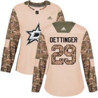 Adidas Dallas Stars #29 Jake Oettinger Camo Authentic 2017 Veterans Day Women's Stitched NHL Jersey