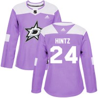 Adidas Dallas Stars #24 Roope Hintz Purple Authentic Fights Cancer Women's Stitched NHL Jersey