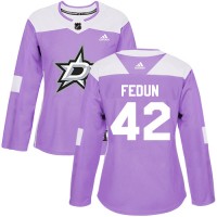 Adidas Dallas Stars #42 Taylor Fedun Purple Authentic Fights Cancer Women's Stitched NHL Jersey