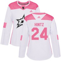 Adidas Dallas Stars #24 Roope Hintz White/Pink Authentic Fashion Women's Stitched NHL Jersey