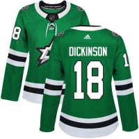 Adidas Dallas Stars #18 Jason Dickinson Green Home Authentic Women's Stitched NHL Jersey