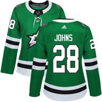 Adidas Dallas Stars #28 Stephen Johns Green Home Authentic Women's Stitched NHL Jersey
