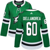Adidas Dallas Stars #60 Ty Dellandrea Green Home Authentic Women's Stitched NHL Jersey