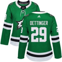 Adidas Dallas Stars #29 Jake Oettinger Green Home Authentic Women's Stitched NHL Jersey