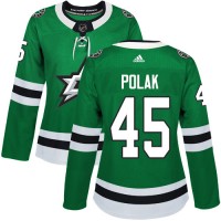 Adidas Dallas Stars #45 Roman Polak Green Home Authentic Women's Stitched NHL Jersey
