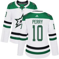 Adidas Dallas Stars #10 Corey Perry White Road Authentic Women's Stitched NHL Jersey