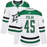 Adidas Dallas Stars #45 Roman Polak White Road Authentic Women's Stitched NHL Jersey