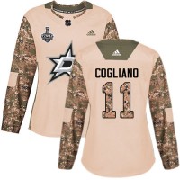 Adidas Dallas Stars #11 Andrew Cogliano Camo Authentic 2017 Veterans Day Women's 2020 Stanley Cup Final Stitched NHL Jersey