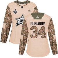 Adidas Dallas Stars #34 Denis Gurianov Camo Authentic 2017 Veterans Day Women's 2020 Stanley Cup Final Stitched NHL Jersey