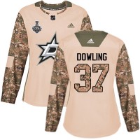 Adidas Dallas Stars #37 Justin Dowling Camo Authentic 2017 Veterans Day Women's 2020 Stanley Cup Final Stitched NHL Jersey