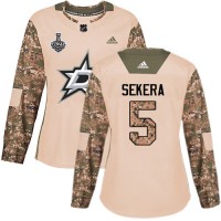 Adidas Dallas Stars #5 Andrej Sekera Camo Authentic 2017 Veterans Day Women's 2020 Stanley Cup Final Stitched NHL Jersey