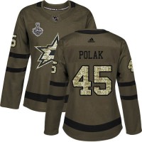 Adidas Dallas Stars #45 Roman Polak Green Salute to Service Women's 2020 Stanley Cup Final Stitched NHL Jersey
