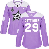 Adidas Dallas Stars #29 Jake Oettinger Purple Authentic Fights Cancer Women's 2020 Stanley Cup Final Stitched NHL Jersey