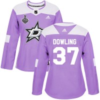 Adidas Dallas Stars #37 Justin Dowling Purple Authentic Fights Cancer Women's 2020 Stanley Cup Final Stitched NHL Jersey