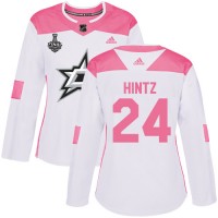 Adidas Dallas Stars #24 Roope Hintz White/Pink Authentic Fashion Women's 2020 Stanley Cup Final Stitched NHL Jersey