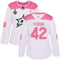 Adidas Dallas Stars #42 Taylor Fedun White/Pink Authentic Fashion Women's 2020 Stanley Cup Final Stitched NHL Jersey