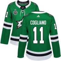 Adidas Dallas Stars #11 Andrew Cogliano Green Home Authentic Women's 2020 Stanley Cup Final Stitched NHL Jersey