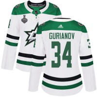 Adidas Dallas Stars #34 Denis Gurianov White Road Authentic Women's 2020 Stanley Cup Final Stitched NHL Jersey