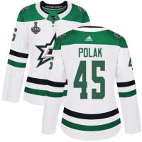 Adidas Dallas Stars #45 Roman Polak White Road Authentic Women's 2020 Stanley Cup Final Stitched NHL Jersey