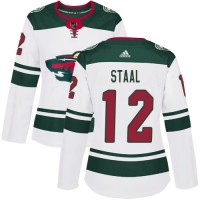 Adidas Minnesota Wild #12 Eric Staal White Road Authentic Women's Stitched NHL Jersey