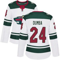 Adidas Minnesota Wild #24 Matt Dumba White Road Authentic Women's Stitched NHL Jersey