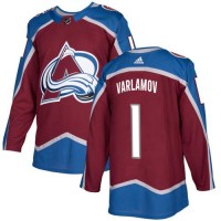 Adidas Colorado Avalanche #1 Semyon Varlamov Burgundy Home Authentic Stitched Youth NHL Jersey