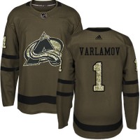 Adidas Colorado Avalanche #1 Semyon Varlamov Green Salute to Service Stitched Youth NHL Jersey
