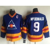 Colorado Avalanche #9 Lanny McDonald Blue CCM Throwback Stitched Youth NHL Jersey