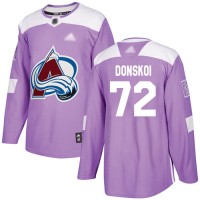 Adidas Colorado Avalanche #72 Joonas Donskoi Purple Authentic Fights Cancer Stitched Youth NHL Jersey