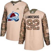 Adidas Colorado Avalanche #92 Gabriel Landeskog Camo Authentic 2017 Veterans Day Stitched Youth NHL Jersey