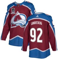 Adidas Colorado Avalanche #92 Gabriel Landeskog Burgundy Youth 2022 Stanley Cup Champions Burgundy Home Authentic Stitched NHL Jersey