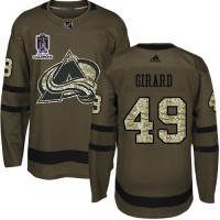 Adidas Colorado Avalanche #49 Samuel Girard Green Youth 2022 Stanley Cup Champions Salute To Service Stitched NHL Jersey