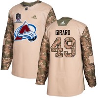 Adidas Colorado Avalanche #49 Samuel Girard Camo Authentic Youth 2022 Stanley Cup Champions Veterans Day Stitched NHL Jersey