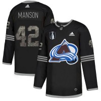 Adidas Colorado Avalanche #42 Josh Manson Black Youth 2022 Stanley Cup Final Patch Authentic Classic Stitched NHL Jersey