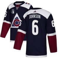 Adidas Colorado Avalanche #6 Erik Johnson Navy Youth 2022 Stanley Cup Final Patch Alternate Authentic Stitched NHL Jersey