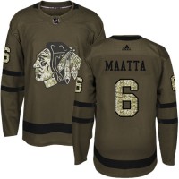 Adidas Chicago Blackhawks #6 Olli Maatta Green Salute to Service Stitched Youth NHL Jersey