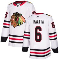 Adidas Chicago Blackhawks #6 Olli Maatta White Road Authentic Stitched Youth NHL Jersey