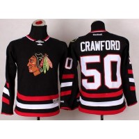 Chicago Blackhawks #50 Corey Crawford Black 2014 Stadium Series Stitched Youth NHL Jersey