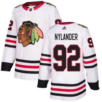 Adidas Chicago Blackhawks #92 Alexander Nylander White Road Authentic Stitched Youth NHL Jersey
