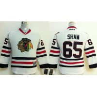 Chicago Blackhawks #65 Andrew Shaw White Stitched Youth NHL Jersey