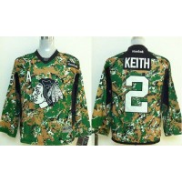 Chicago Blackhawks #2 Duncan Keith Camo Veterans Day Practice Stitched Youth NHL Jersey