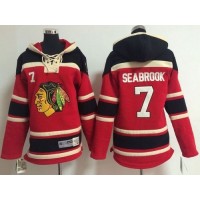 Chicago Blackhawks #7 Brent Seabrook Red Sawyer Hooded Sweatshirt Stitched Youth NHL Jersey