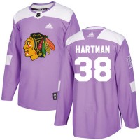 Adidas Chicago Blackhawks #38 Ryan Hartman Purple Authentic Fights Cancer Stitched Youth NHL Jersey