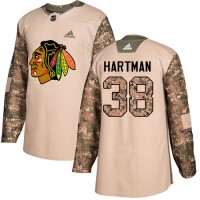 Adidas Chicago Blackhawks #38 Ryan Hartman Camo Authentic 2017 Veterans Day Stitched Youth NHL Jersey