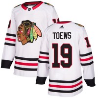 Adidas Chicago Blackhawks #19 Jonathan Toews White Road Authentic Stitched Youth NHL Jersey