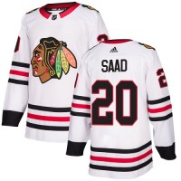 Adidas Chicago Blackhawks #20 Brandon Saad White Road Authentic Stitched Youth NHL Jersey