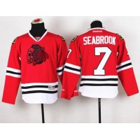 Chicago Blackhawks #7 Brent Seabrook Red(Red Skull) Stitched Youth NHL Jersey