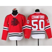 Chicago Blackhawks #50 Corey Crawford Red(Red Skull) Stitched Youth NHL Jersey